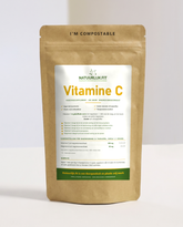 Vitamine C poeder magnesiumascorbaat van natuurlijk.fit in composteerbare kraft stazak