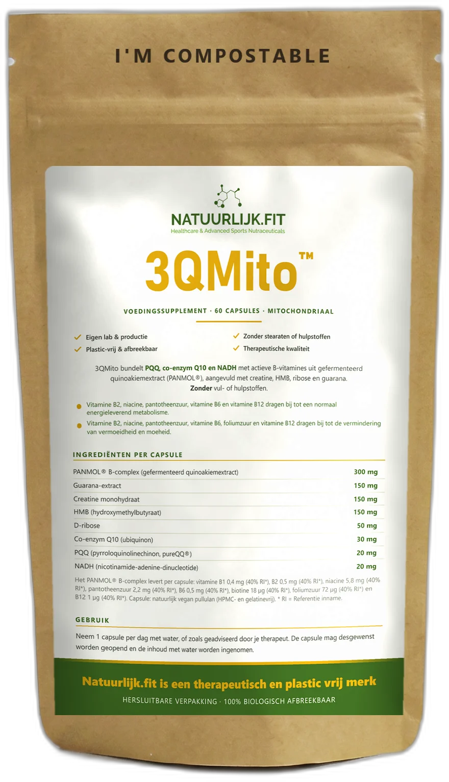 3QMito in composteerbare kraft stazak