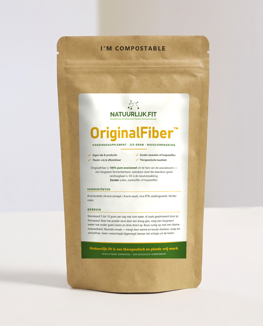Acaciavezels OriginalFiber in composteerbare kraft stazak