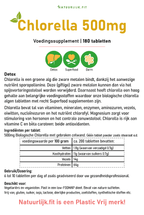 Chlorella Pure & Clean 500 mg - Natuurlijk.fit - 180 tabletten