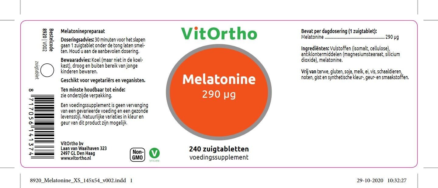 Melatonine - NowVitamins - VitOrtho - 8717056141374