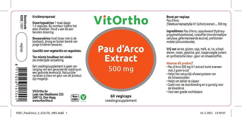 Pau d'arco extract 500 mg - Vitarium - VitOrtho