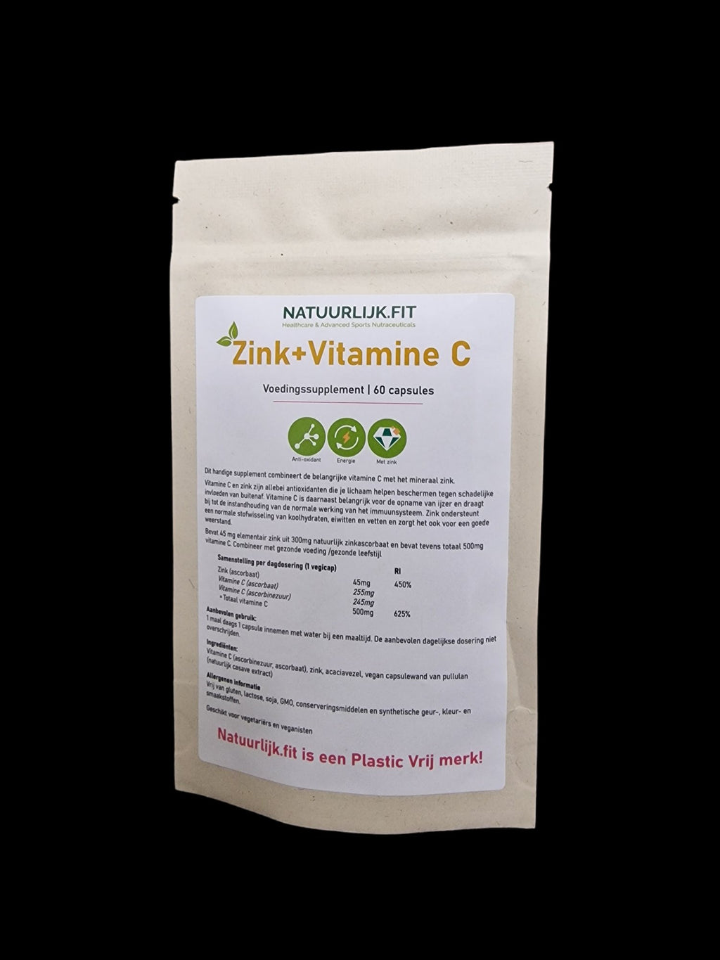 Vitamine C + Zink - NowVitamins - Natuurlijk.fit - 7442142031079